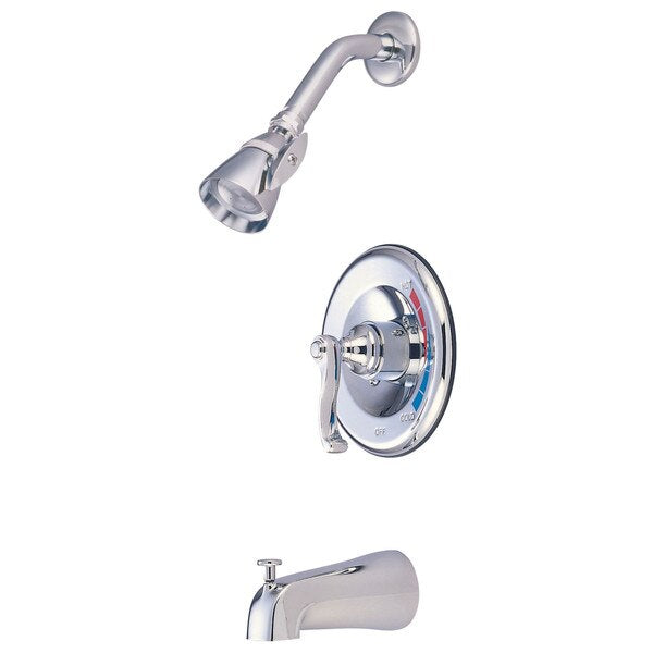 Tub and Shower Faucet, Polished Chrome, Wall Mount