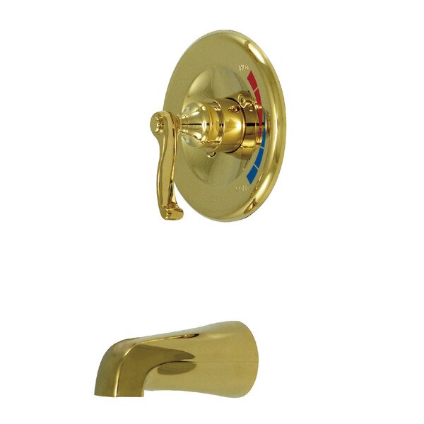 Tub and Shower Faucet, Polished Brass, Wall Mount