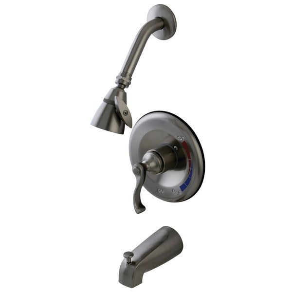 Tub and Shower Faucet, Brushed Nickel, Wall Mount