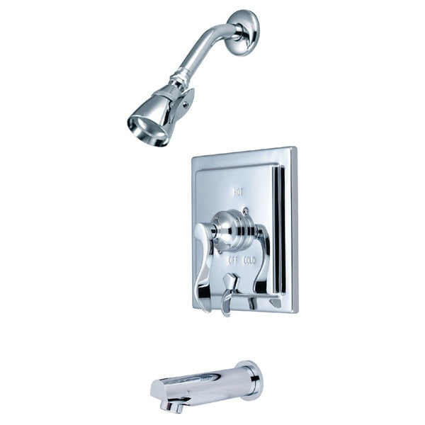 Tub and Shower Faucet, Polished Chrome, Wall Mount