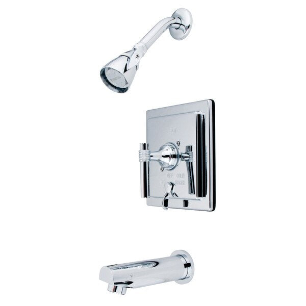 Tub and Shower Faucet, Polished Chrome, Wall Mount