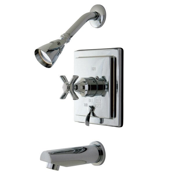 Tub and Shower Faucet, Polished Chrome, Wall Mount
