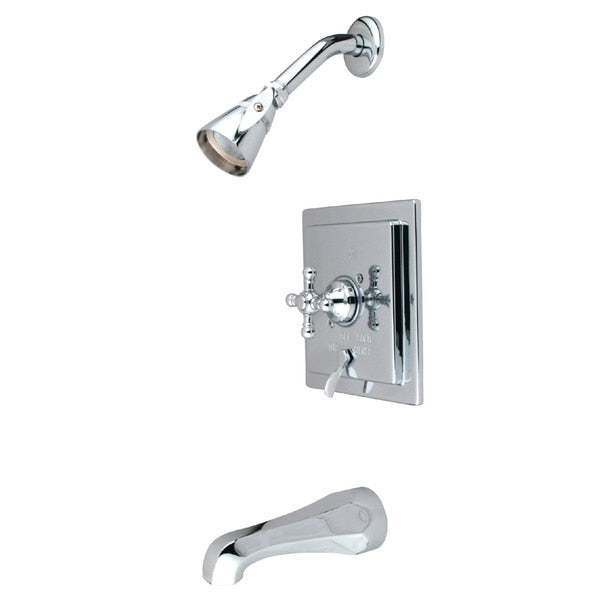 Tub and Shower Faucet, Polished Chrome, Wall Mount