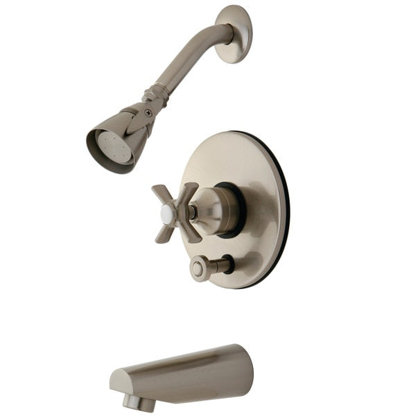 Tub and Shower Faucet, Brushed Nickel, Wall Mount