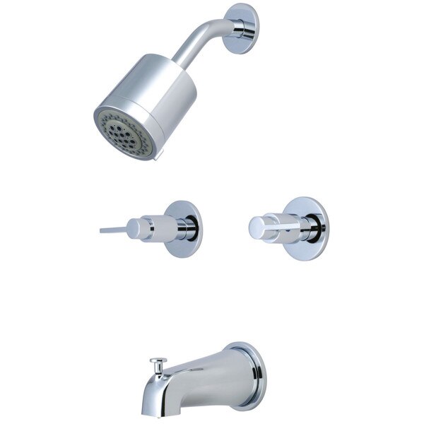 Tub and Shower Faucet, Polished Chrome, Wall Mount