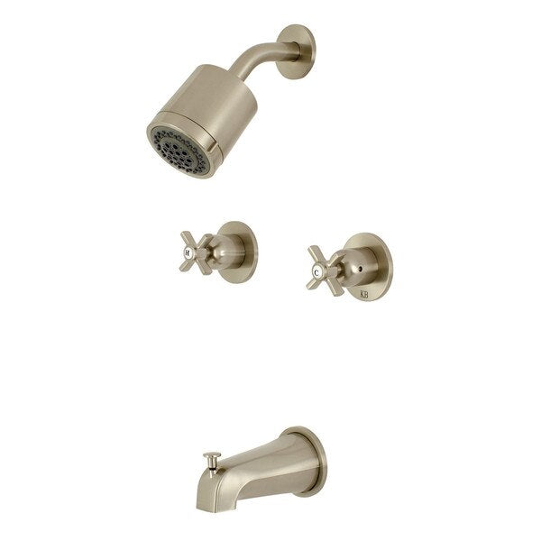 Tub and Shower Faucet, Brushed Nickel, Wall Mount