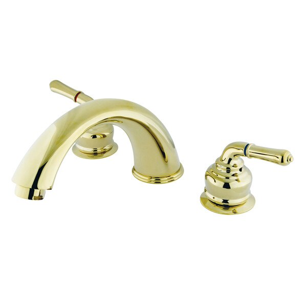 Roman Tub Faucet, Polished Brass, Deck Mount