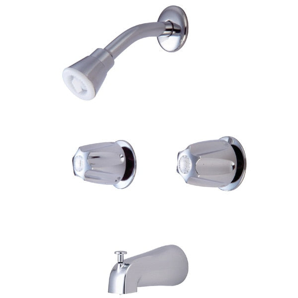 Tub and Shower Faucet, Polished Chrome, Wall Mount