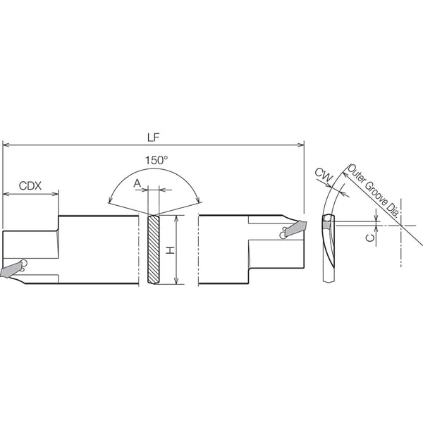 KFTBL 651004S, Face Grooving Tlhldr