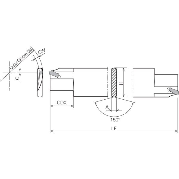 KFTBR 901505S, Face Grooving Tlhldr