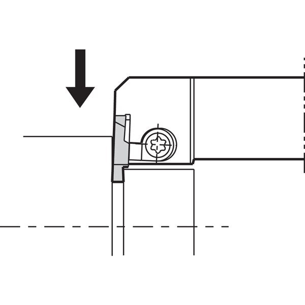 External Grooving Toolholder, KGBASR 2525M2215