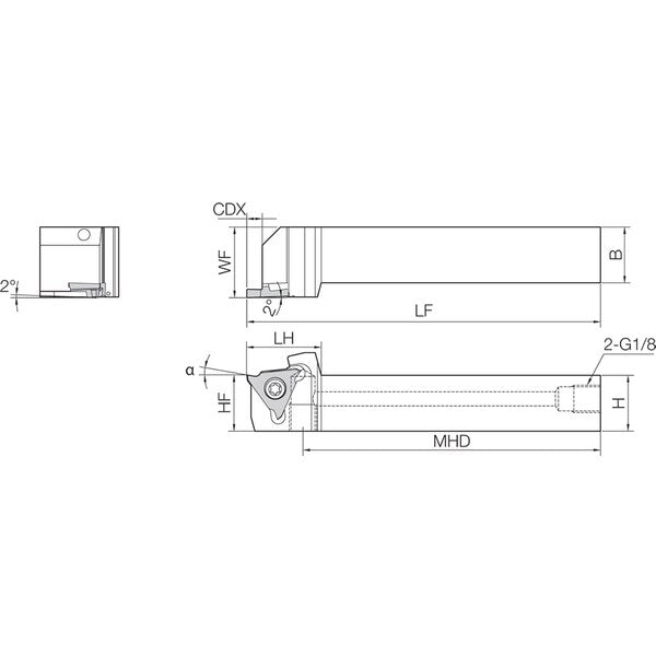 KGBAL 2020K16JCT, Ext Grooving Toolholder