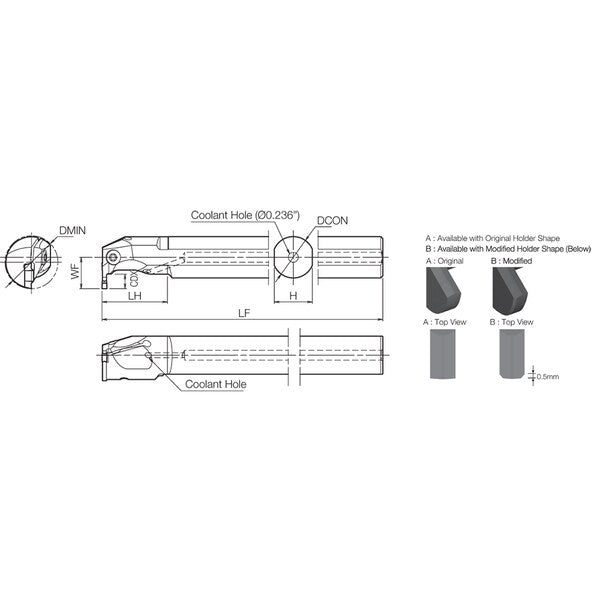 Internal Grooving Toolholder, KGDIR 10B3