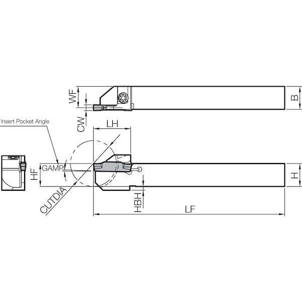 External Grooving Toolholder, KGDR 1212JX2