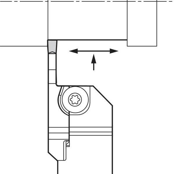 External Grooving Toolholder, KGDL 12X3T20S