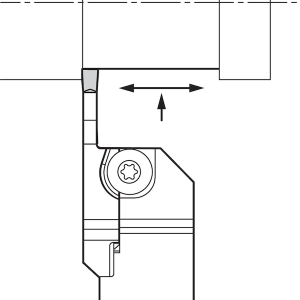 External Grooving Toolholder, KGDL 16X3T10S