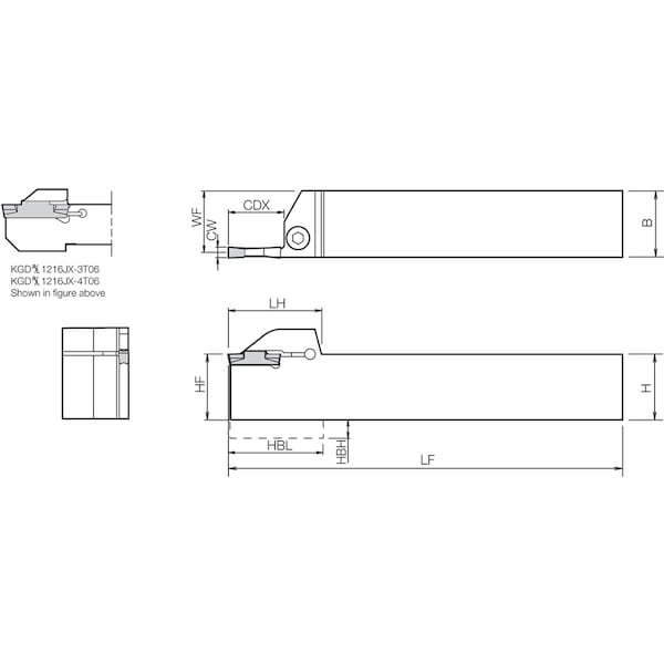 External Grooving Toolholder, KGDR 124T20