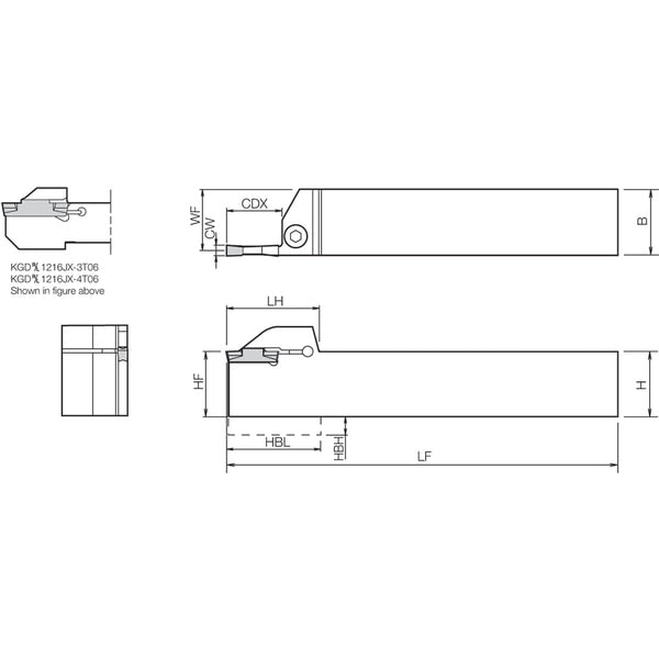 External Grooving Toolholder, KGDR 166T30
