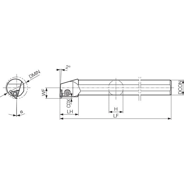 Internal Grooving Toolholder, KIGBAR 352516