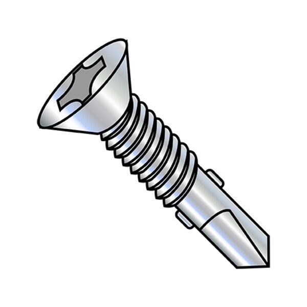 Self Drilling Screws, 12-24x2 3/, Package Quantity 1000, #12-24 x 2-3/4 in, Zinc Plated Steel 1000 PK