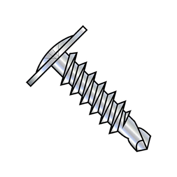 Self-Drilling Screw, #8-18 x 1 in, Zinc Plated Steel Truss Head Phillips Drive, 4000 PK