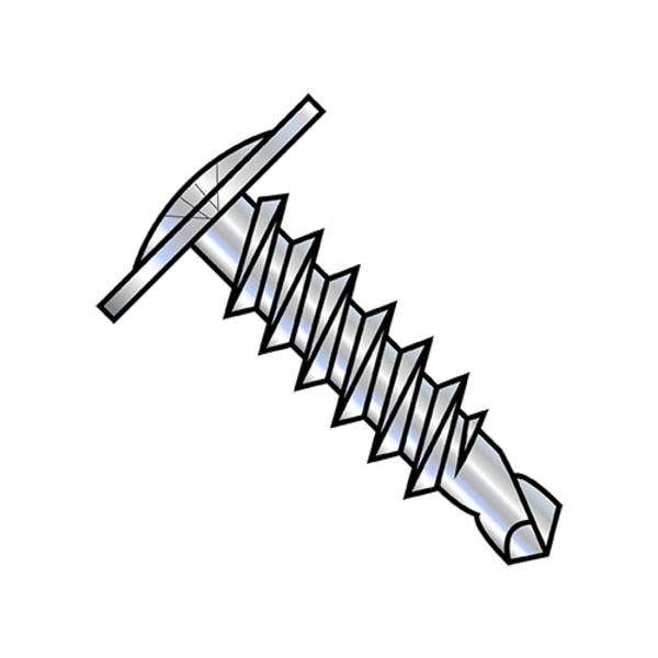 Self-Drilling Screw, #10-16 x 1/2 in, Zinc Plated Steel Truss Head Phillips Drive, 6000 PK