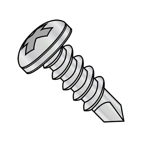 Self-Drilling Screw, #10-16 x 1 in, Nickel Steel Drive Head Phillips Drive, 5000 PK