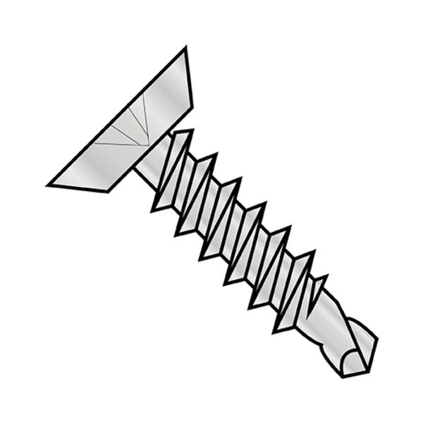 Self-Drilling Screw, #12-14 x 1 in, Zinc Plated Steel Drive Head Phillips Drive, 5000 PK