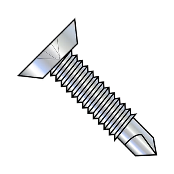 #12-24 x 11/16 in Phillips Flat Machine Screw, Zinc Plated Steel, 5000 PK