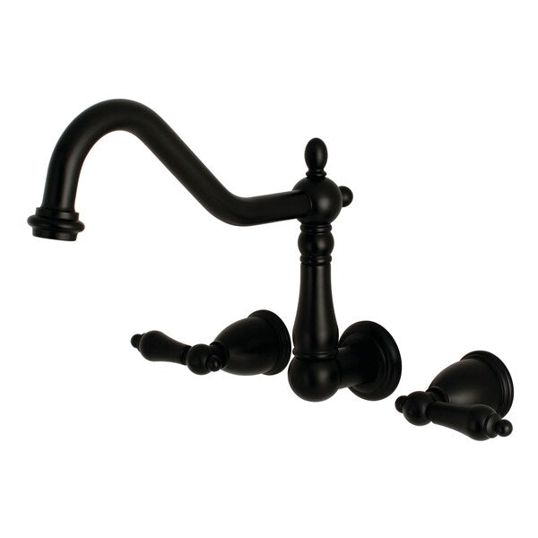 Roman Tub Faucet, Matte Black, Wall Mount