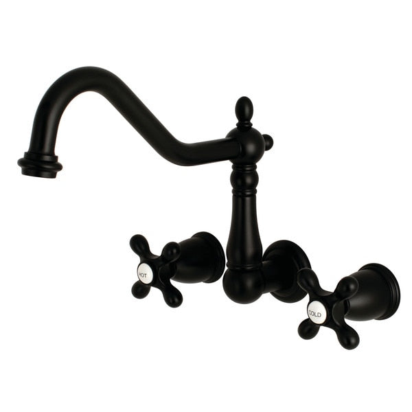 Roman Tub Faucet, Matte Black, Wall Mount