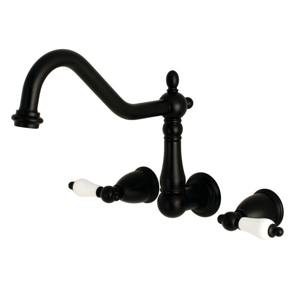 Roman Tub Faucet, Matte Black, Wall Mount