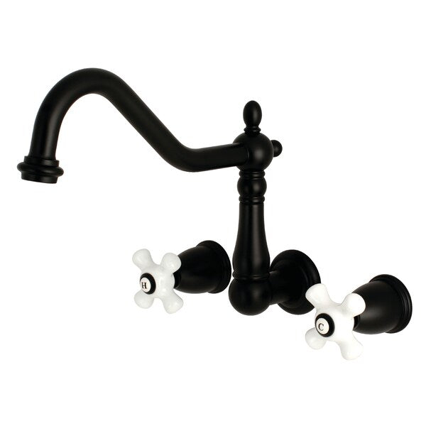 Roman Tub Faucet, Matte Black, Wall Mount