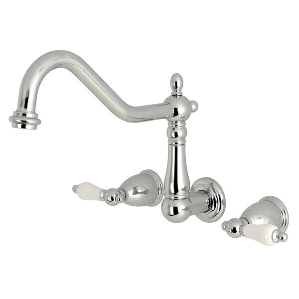 Roman Tub Faucet, Polished Chrome, Wall Mount