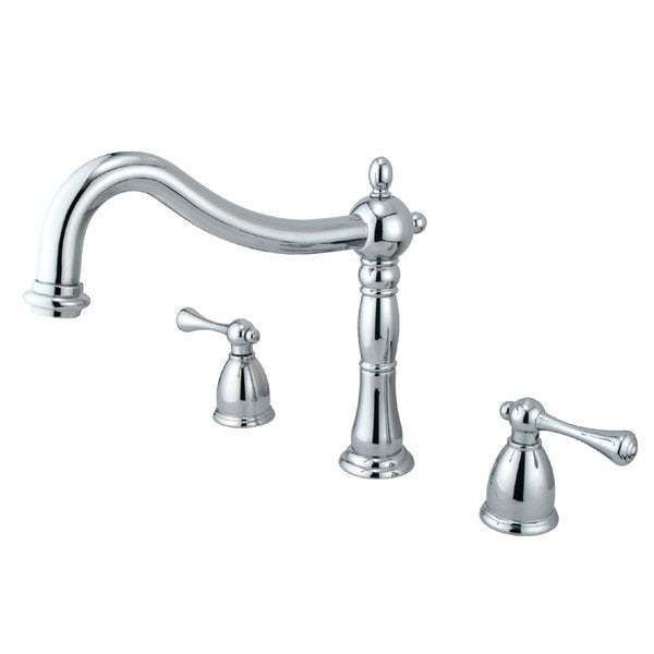 Roman Tub Faucet, Polished Chrome, Deck Mount