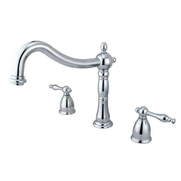 Roman Tub Faucet, Polished Chrome, Deck Mount