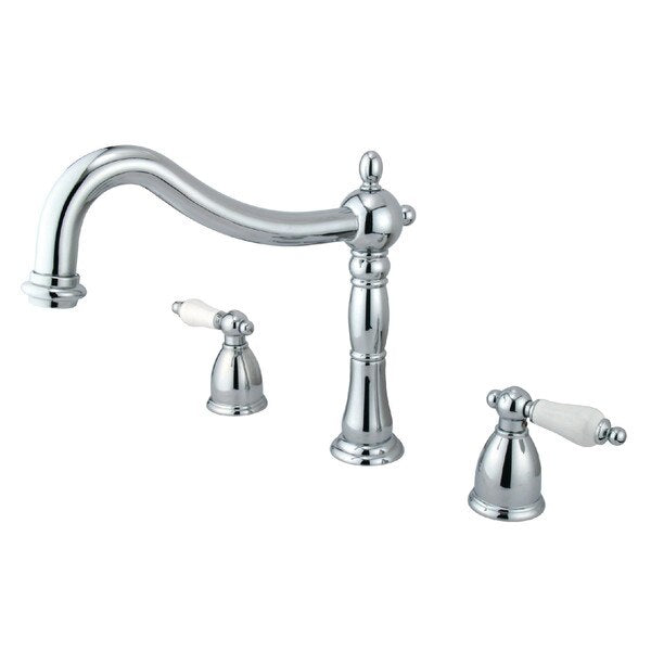Roman Tub Faucet, Polished Chrome, Deck Mount