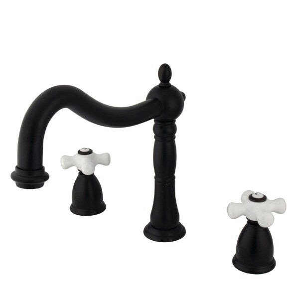 KS1345PX Roman Tub Filler with Porcelain Cross Handle