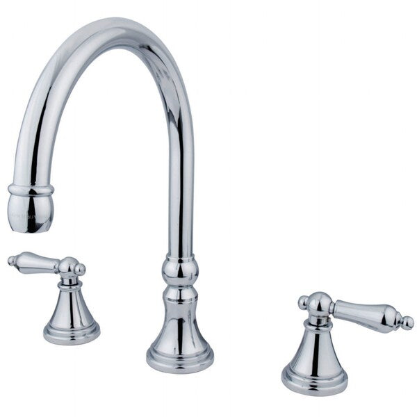 Roman Tub Faucet, Polished Chrome, Deck Mount