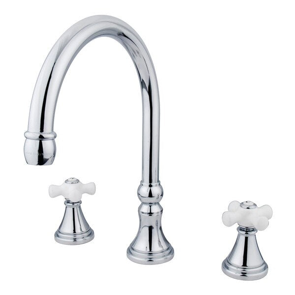 Roman Tub Faucet, Polished Chrome, Deck Mount