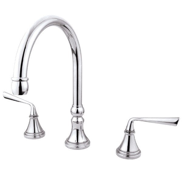 Roman Tub Faucet, Polished Chrome, Deck Mount