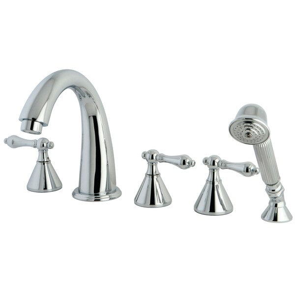 Roman Tub Faucet, Polished Chrome, Deck Mount