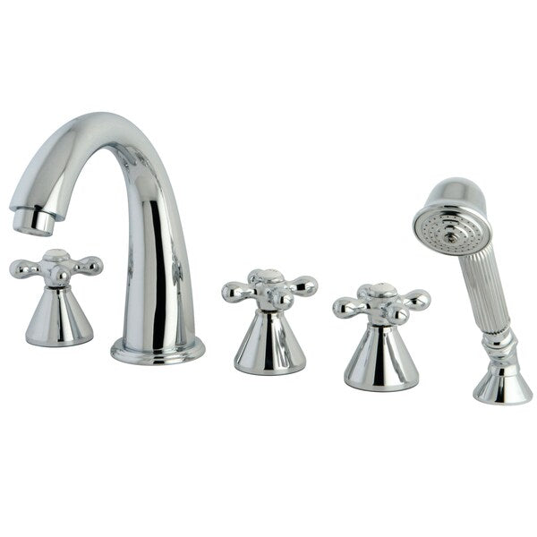 Roman Tub Faucet, Polished Chrome, Deck Mount