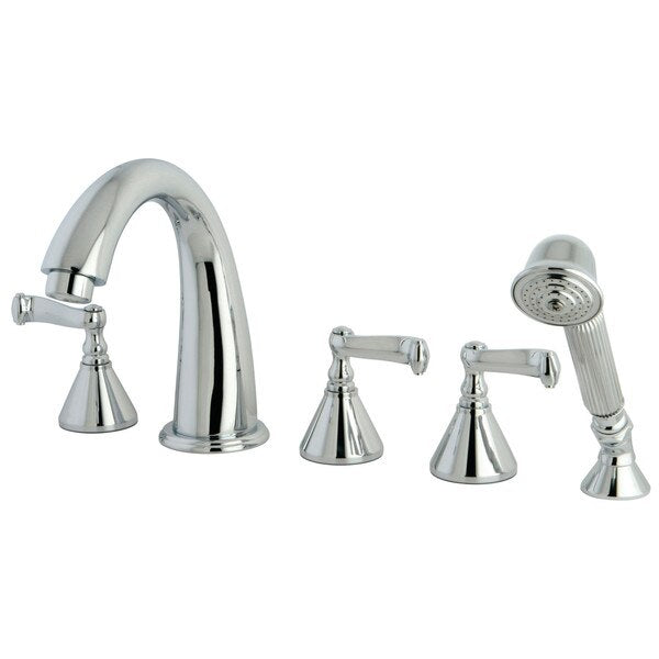Roman Tub Faucet, Polished Chrome, Deck Mount