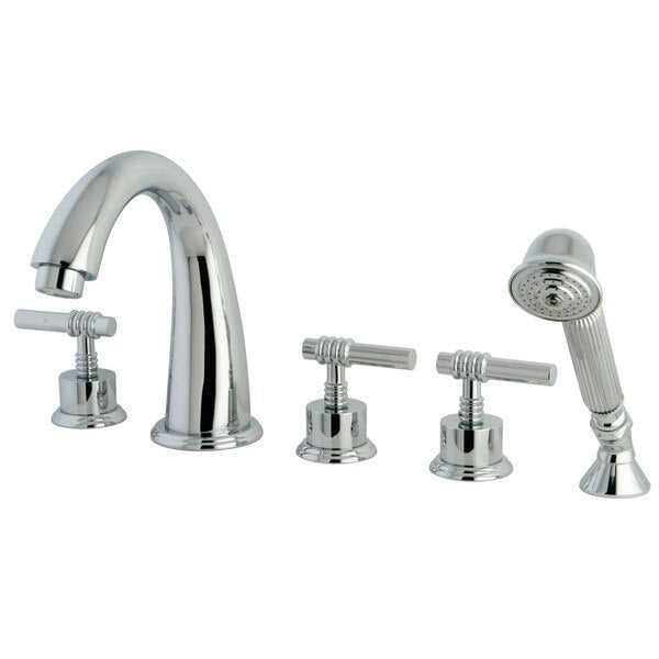 Roman Tub Faucet, Polished Chrome, Deck Mount
