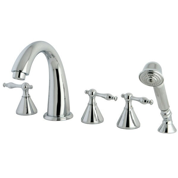 Roman Tub Faucet, Polished Chrome, Deck Mount