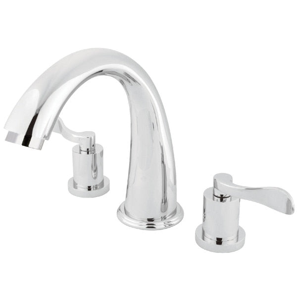 Roman Tub Faucet, Polished Chrome, Deck Mount