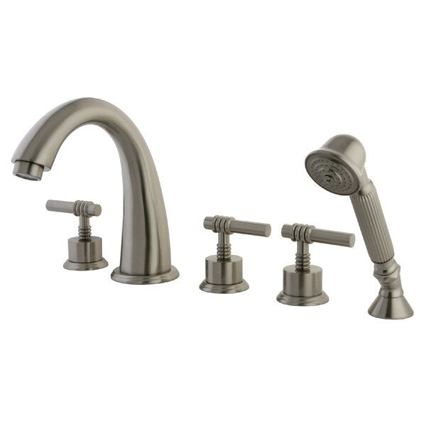 Roman Tub Faucet, Brushed Nickel, Deck Mount
