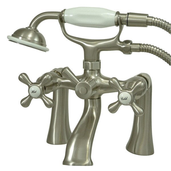 Deck-Mount Clawfoot Tub Faucet, Brushed Nickel, Deck Mount