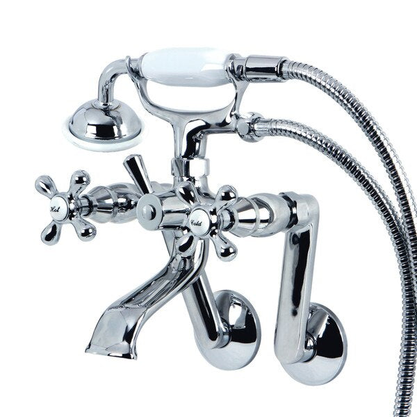 Wall-Mount Clawfoot Tub Faucet, Polished Chrome, Tub Wall Mount